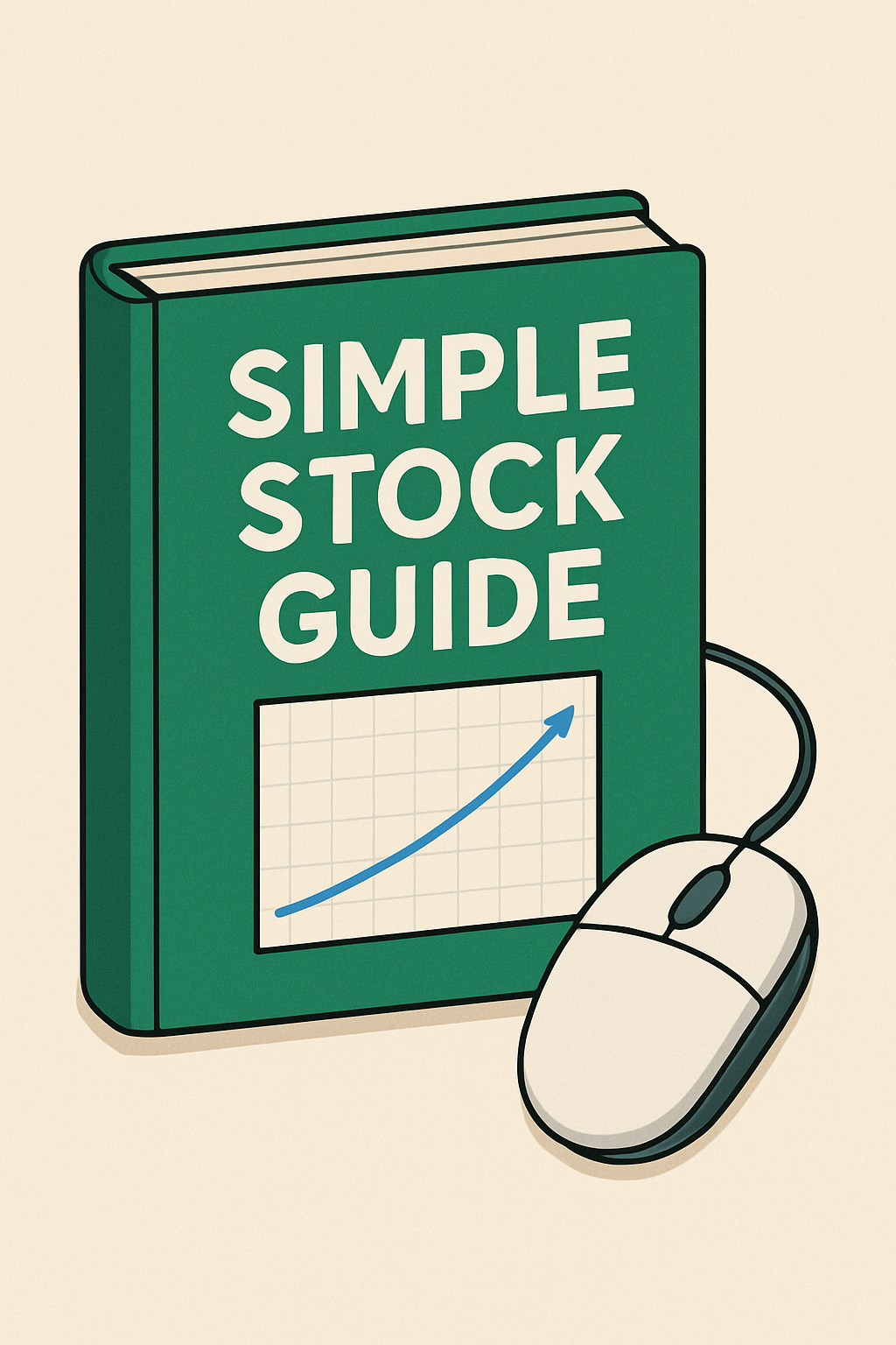 Visual of a simple stock investing guide showing how to invest in stocks